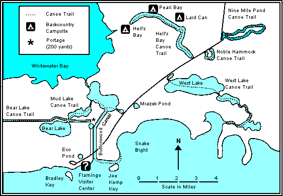 Everglades Canoe Trail Map Everglades National Park: Flamingo Area Canoe Trails